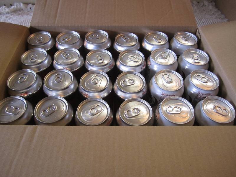 lot 176 image: Box of 24 Cans Various Beverages Di...