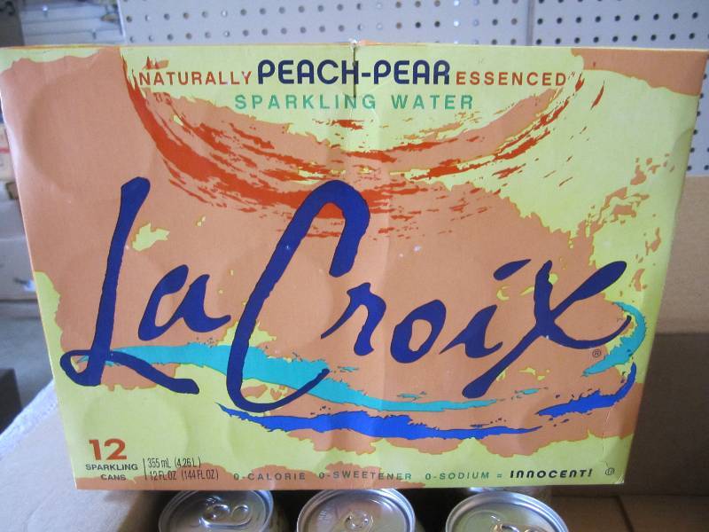 lot 179 image: Box of 24 Cans La Croix Peach-Pear ...