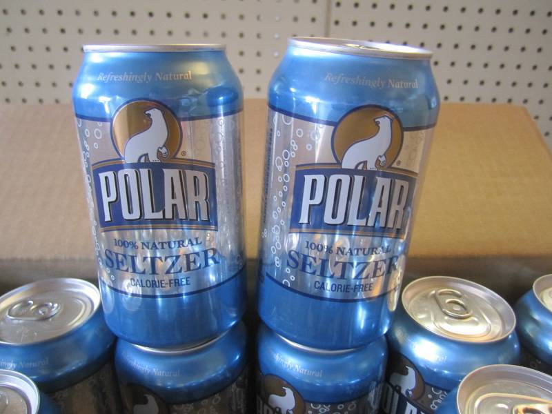 lot 182 image: Box of 24 Cans Polar Seltzer Best b...