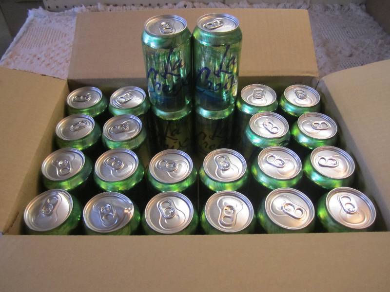lot 196 image: Box of 24 Cans La Croix Lime Flavor...