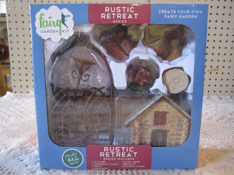 lot 213 image: Fairy Garden Kit Rustic Retreat Ser...