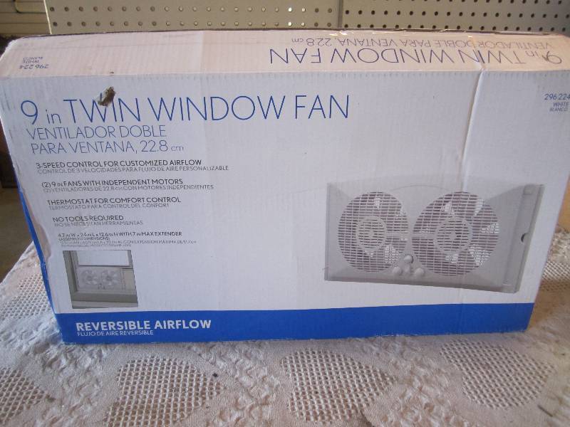 lot 234 image: 9 Twin Window Fan Reversable Air F...