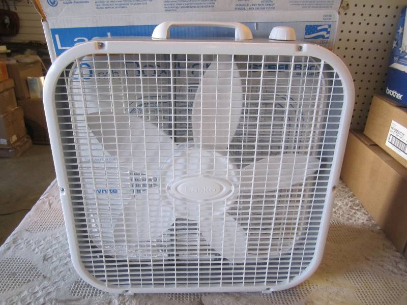 lot 238 image: Lasko 20 Steel Body Box Fan Open B...