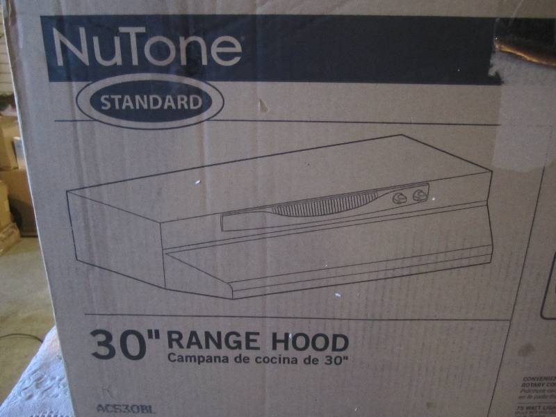 lot 244 image: Nutone Standard 30 Range Hood Blac...
