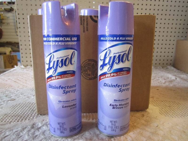 lot 288 image: Lot of 7 Lysol Disinfectant Spray L...