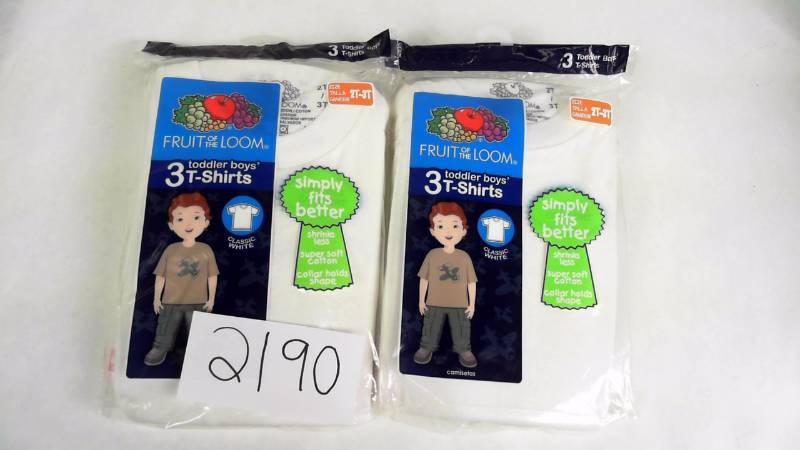 lot 2190 image: 6pc. Fruit of the Loom Toddler Boys T-Shirts - Size 2T  3T