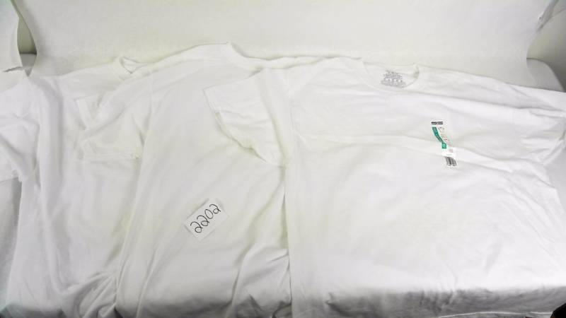 lot 2202 image: Lot of 3 - Mens Jerzees White T-Shirts - Adult Size XL