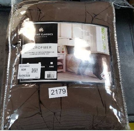 lot 2179 image: Comfort Classics Windsor Down-Alternative 3-Pc. Comforter Set - Brown - King Size