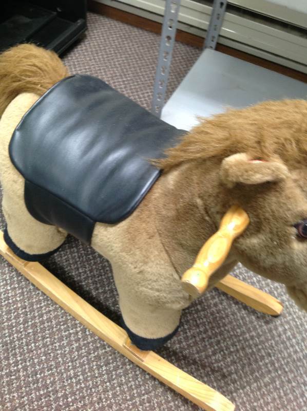 lot 5 image: Child Plush Rocking Horse