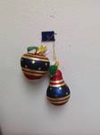 lot 79 image: NEW- Apple and Pear Ornament. Red, Gold, And Blue.
