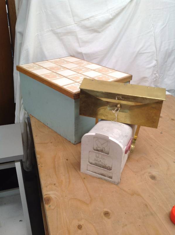 lot 100 image: Decorative Cover Box, Two Mail Boxes,