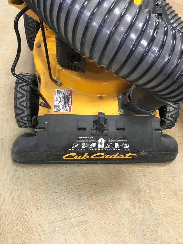 lot 2 image: Cub Cadet 1.5 in. 159cc Gas Chipper Shredder Vacuum Missing Pieces in working conditions