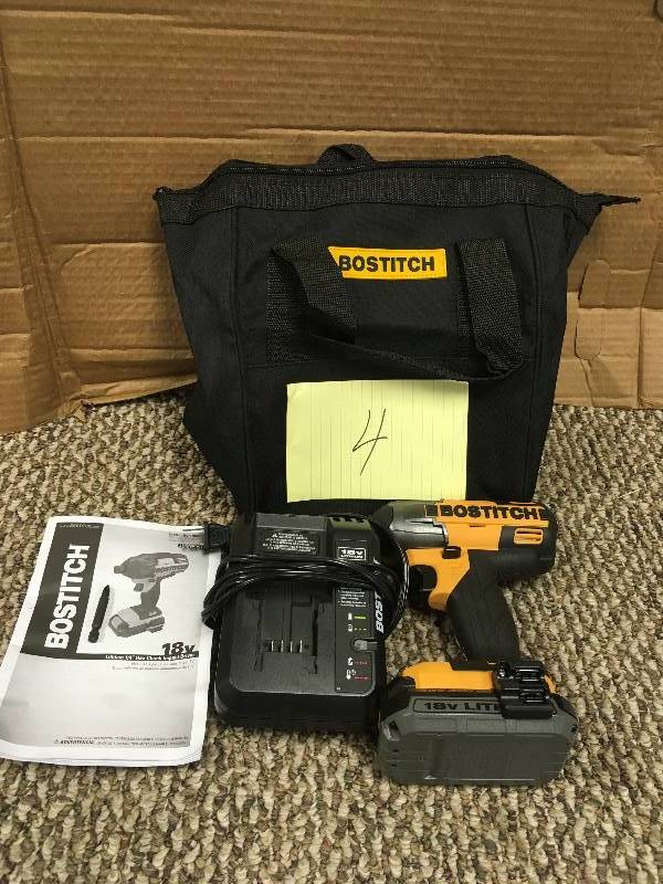 lot 4 image: Bostitch BTC441LB 18 Volt Lithium Impact Driver in working conditions