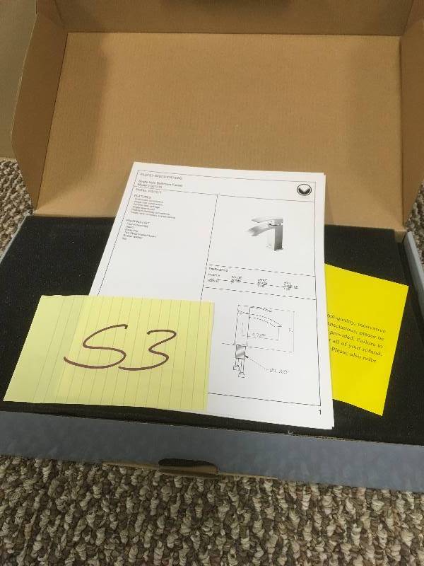 lot 53 image: Vigo Single Handle Satro Lever Faucet - Open Box
