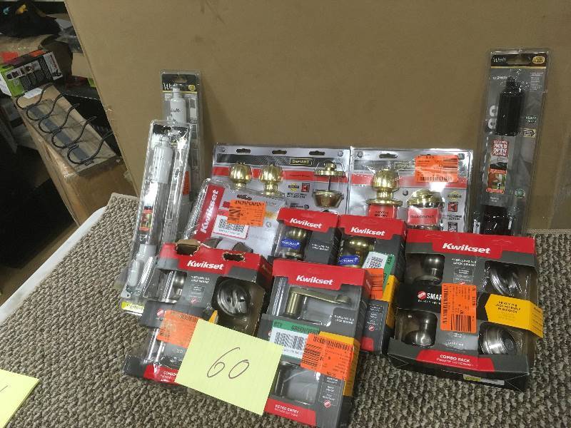 lot 60 image: Kwikset - misc door handles and locks