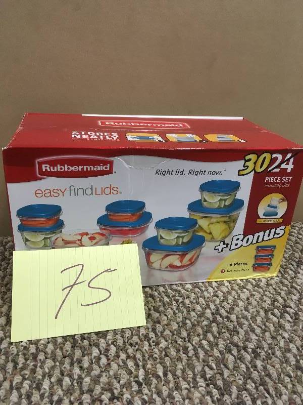 lot 75 image: Rubbermaid easy find lids 30 -Piece and Containers - Open box