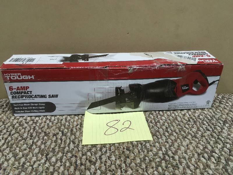 lot 82 image: USED - Hyper Tough 120 V Compact Reciprocating Saw - USED
