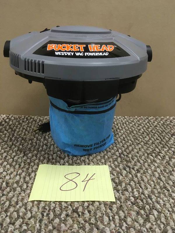 lot 84 image: Bucket Head WetDry Vac Powerhead, turn you home Depot Bucket into a WetDry Vac - Open Box