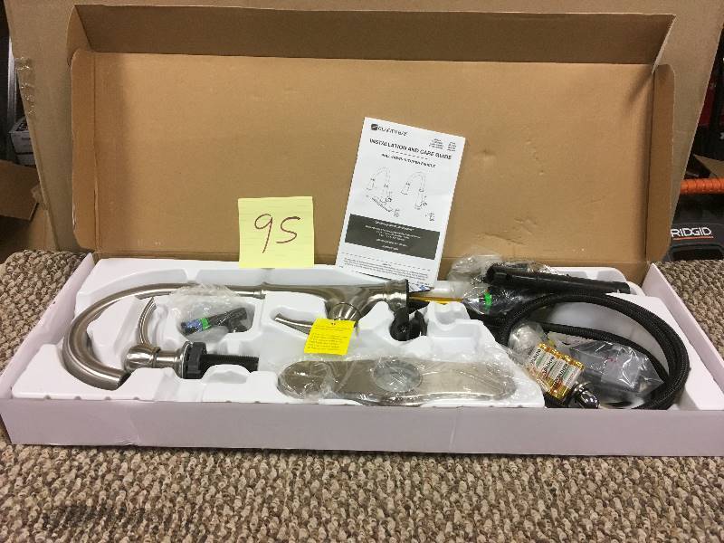lot 95 image: Glacier Bay Touchless Kitchen Faucet with LED Light - Open Box