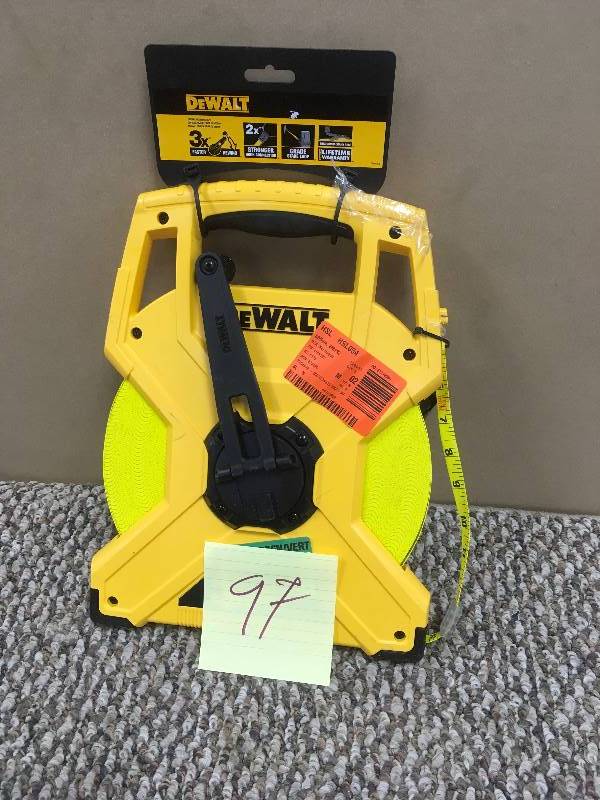lot 97 image: DeWalt Fiberglass Long Tape - Open Box