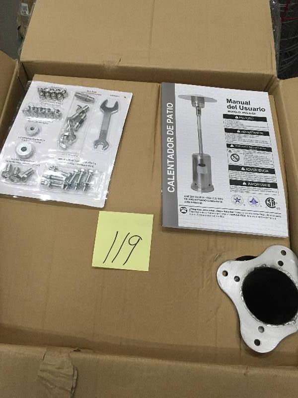 lot 119 image: 87 in Stainless Steel Patio Heater not used