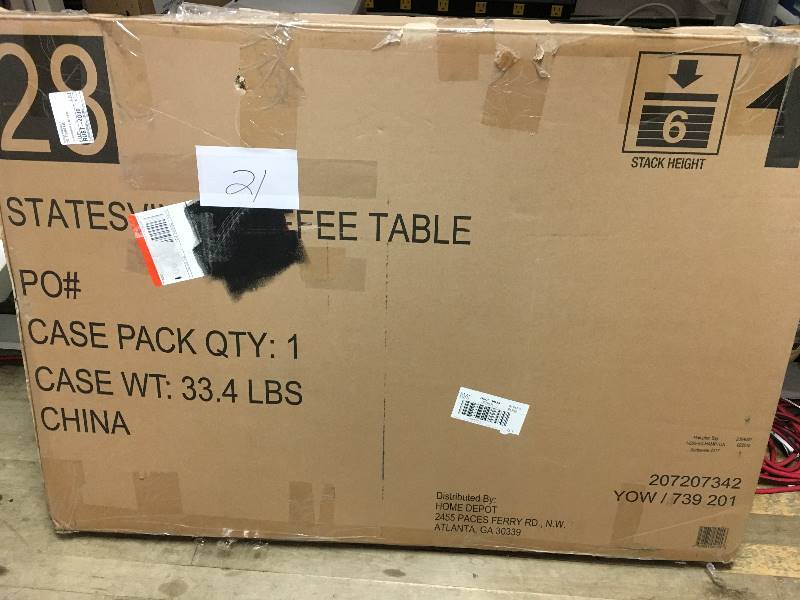 Hampton Bay Stateville Rectangle Steel Outdoor Coffee Table - Open Box