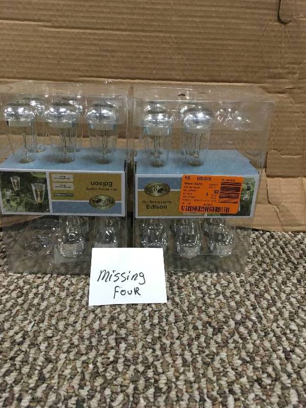Hampton Bay 10-Incandescent Lights - Missing 4 - Lot of 2  Open Box