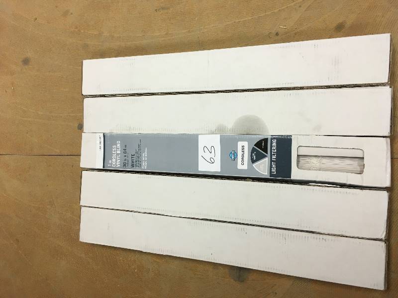 1 in. Cordless Vinyl Blinds 30 in x 64 in. Lot of 5 - Open Box