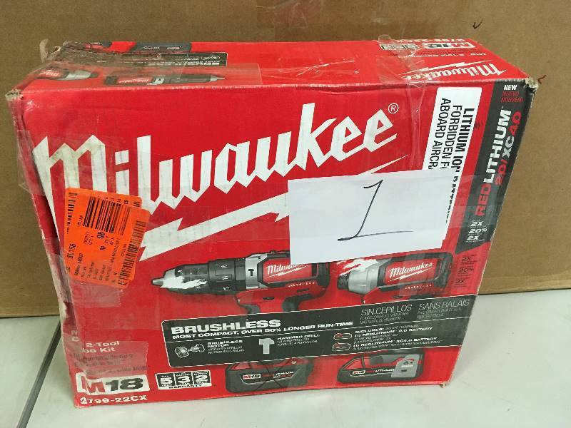 Milwaukee M18 18-Volt Lithium-Ion Cordless Compact Brushless Hammer - DrillImpact Combo Kit -  in working conditions