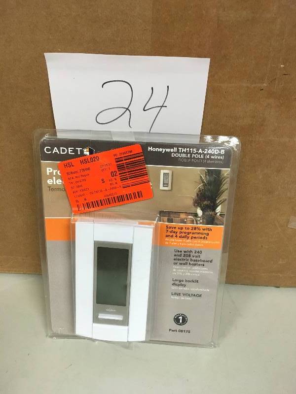 Cadet Thermostats 7-Day Double-Pole 208240-Volt Elecronic Programmable Thermostat - Open box