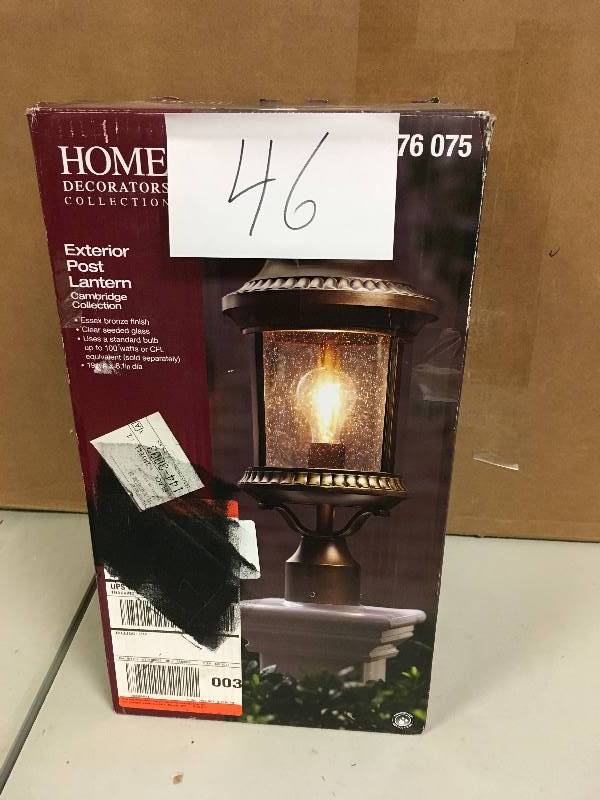 Home Decorators Collection - Cambridge Essex Bronze Outdoor - Post Lantern - Open Box