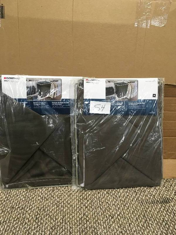 CloseMaid - ShelfTrack Canteen Fabric Hamper with Frame - Lot of 2 - Open Box