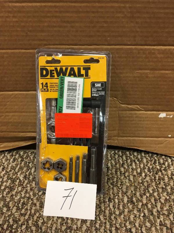 DeWalt Fractional TapHexagon Die Set, 14 pieces - Open Box