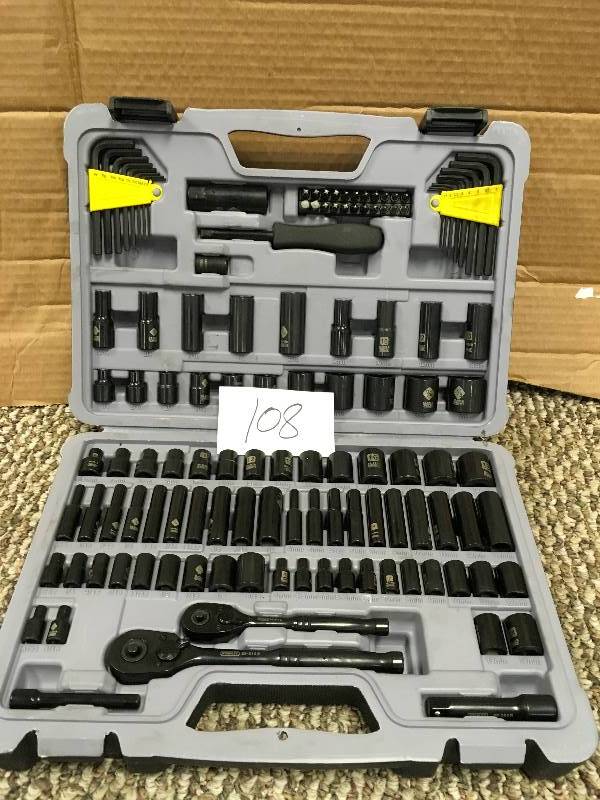 Stanley 123 pcs Black Chrome Socket Set. Open box