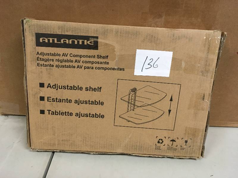 Atlantic Wall Mount Adjustable DVD Component Shelf - Open Box
