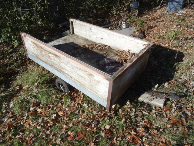 lot 24 image: Lawn and Garden trailer. Wood bed. ...