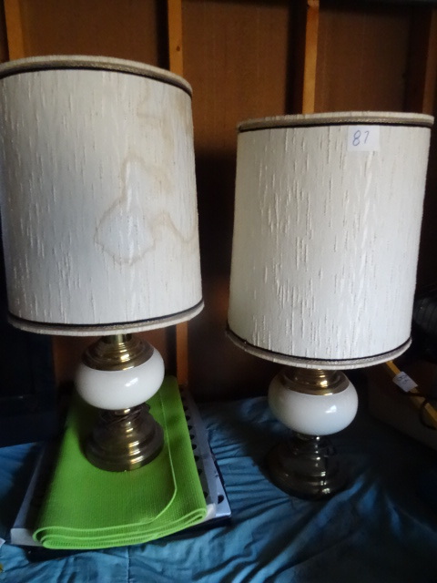 lot 87 image: 2 vintage lamps with shades...