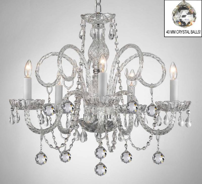 VENETIAN 5 LIGHT CRYSTAL CLEAR CHANDELIER