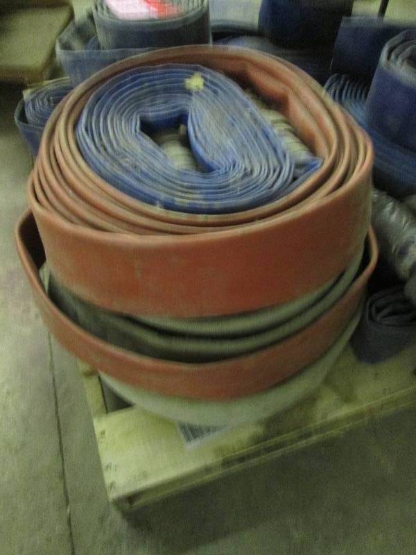 lot 11 image: 1 blue pump hose , 1 red pump hose and 1 whit...