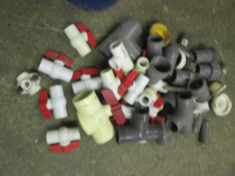 lot 16 image: 5 gallon pail of pvc valves and oth...