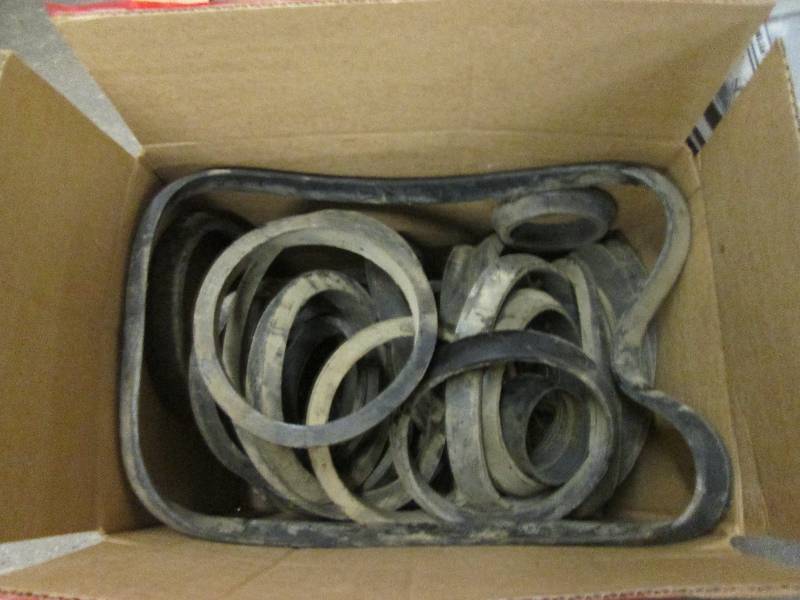 lot 20 image: box of rubber seals for sewer pipes...