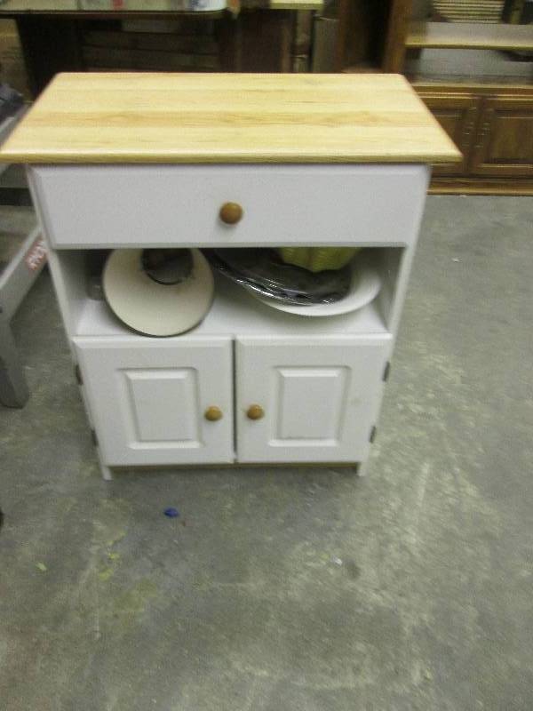 lot 48 image: white cabinet 27.5 W x 16 D x 32....