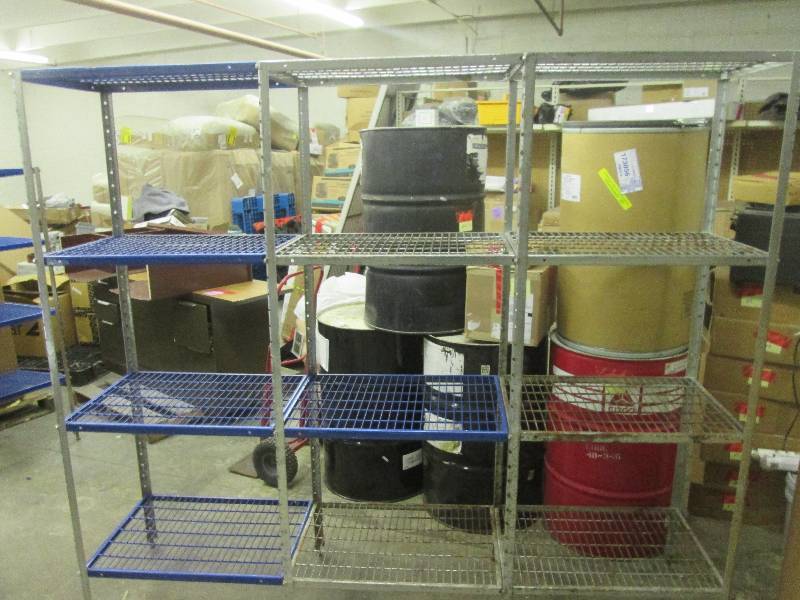lot 55 image: metal shelf 88 L x 21 D x 76 T ...