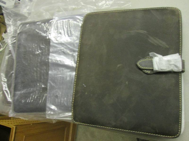 lot 69 image: 3 leather bear caynon fold down med...