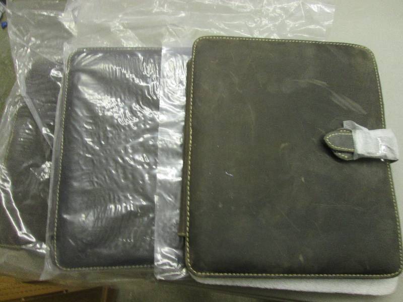 lot 71 image: 3 leather bear caynon fold down med...