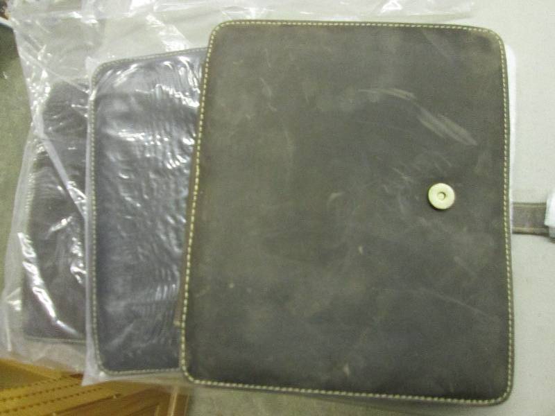 lot 73 image: 3 leather bear caynon fold down med...