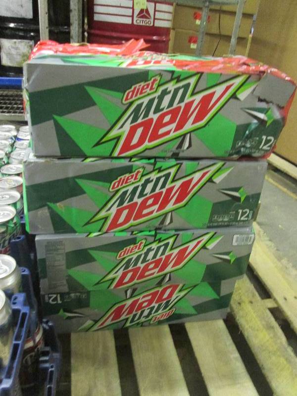 lot 105 image: 4 -12 packs of diet mountain dew be...