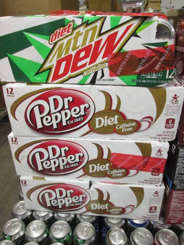 lot 117 image: 3-12 packs of diet caffeine free dr...