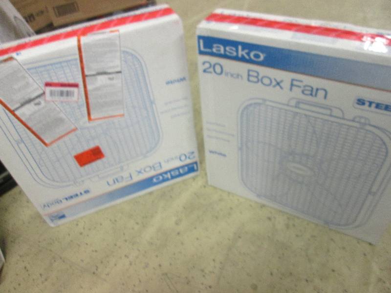 lot 171 image: 2-20 lasko box fans both tested an...