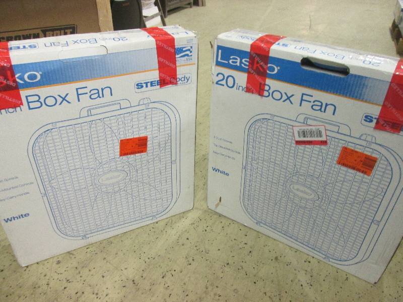 lot 172 image: 2-20 lasko box fans both tested an...